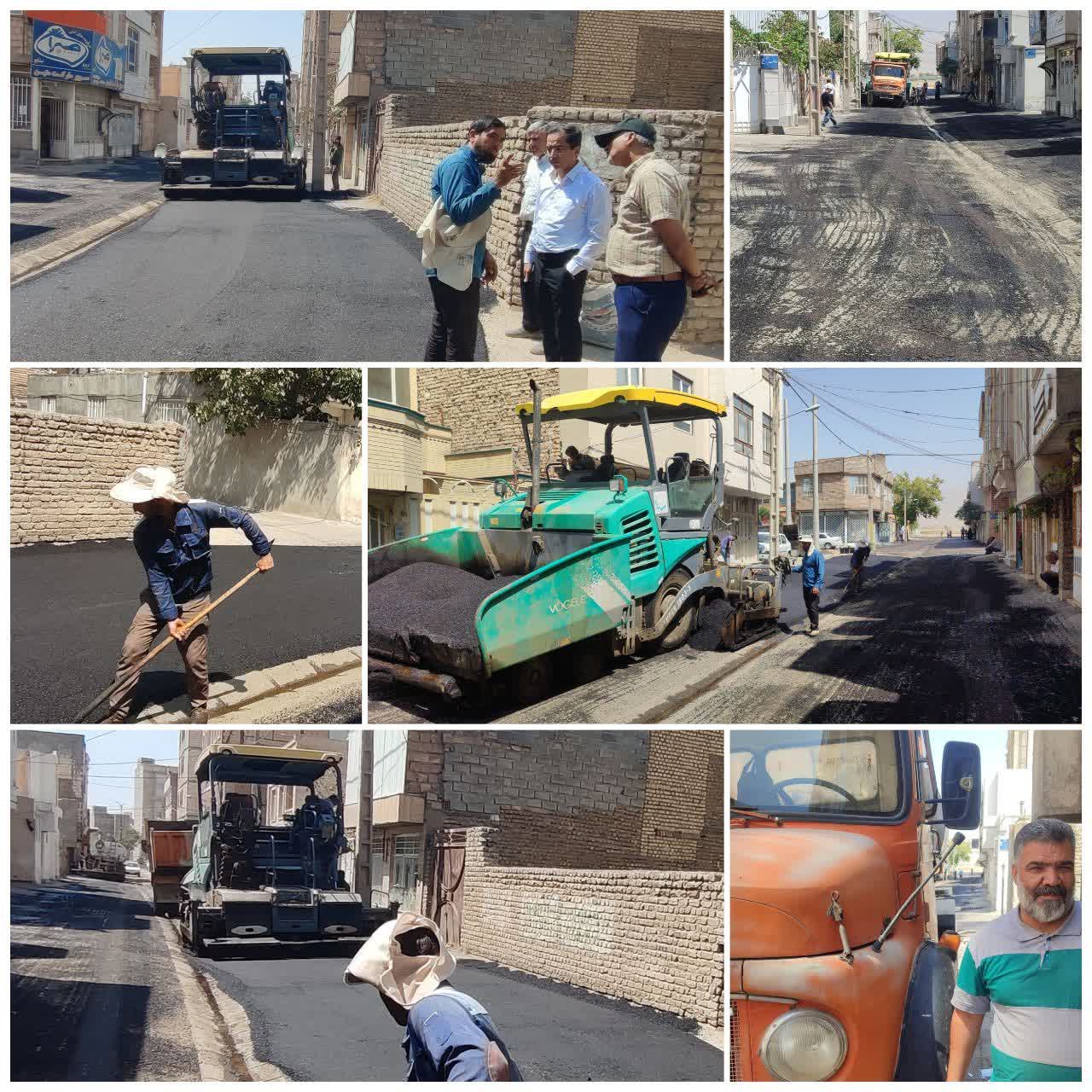 روکش آسفالت خیابان رئوف در کوی یغما اجرا شد