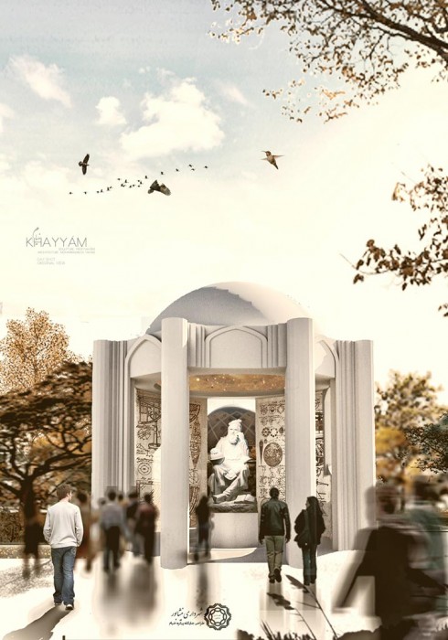 تندیس فاخر حکیم عمر خیام اثر پرفسور فخیمی به زادگاه خیام اهدا شد